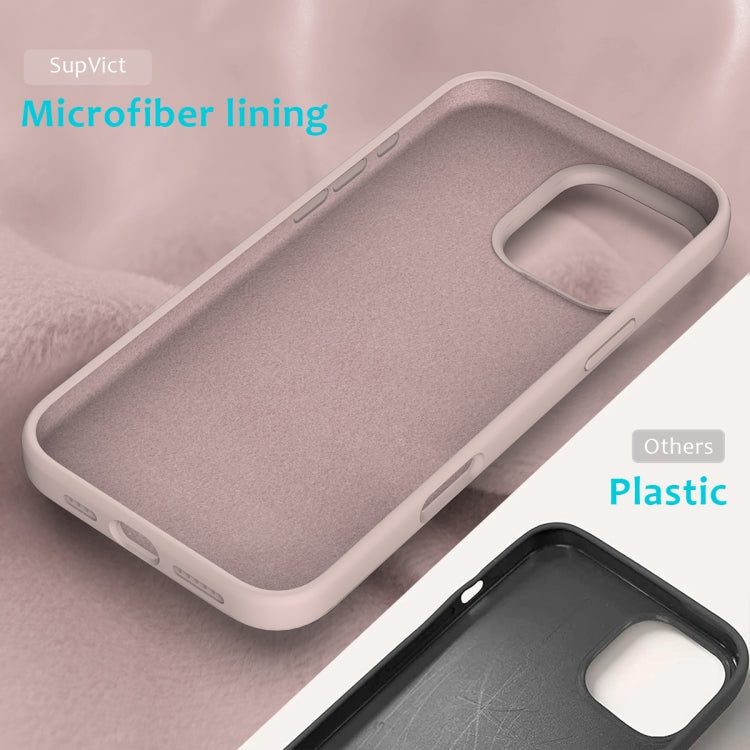 For iPhone 16 Pro Solid Color Silicone Phone Case(Sand Pink) by buy2fix