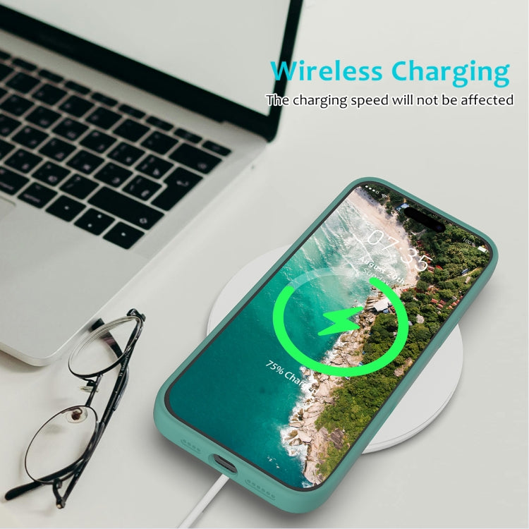 For iPhone 16 Pro Solid Color Silicone Phone Case(Pine Needle Green) by buy2fix