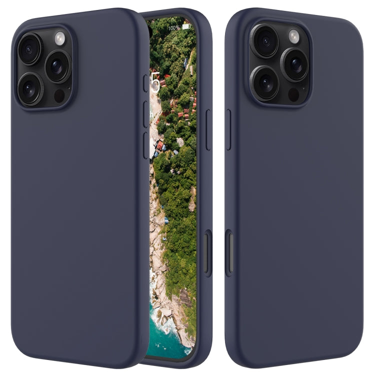 For iPhone 16 Pro Solid Color Silicone Phone Case(Midnight Blue) by buy2fix