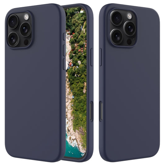 For iPhone 16 Pro Solid Color Silicone Phone Case(Midnight Blue) by buy2fix