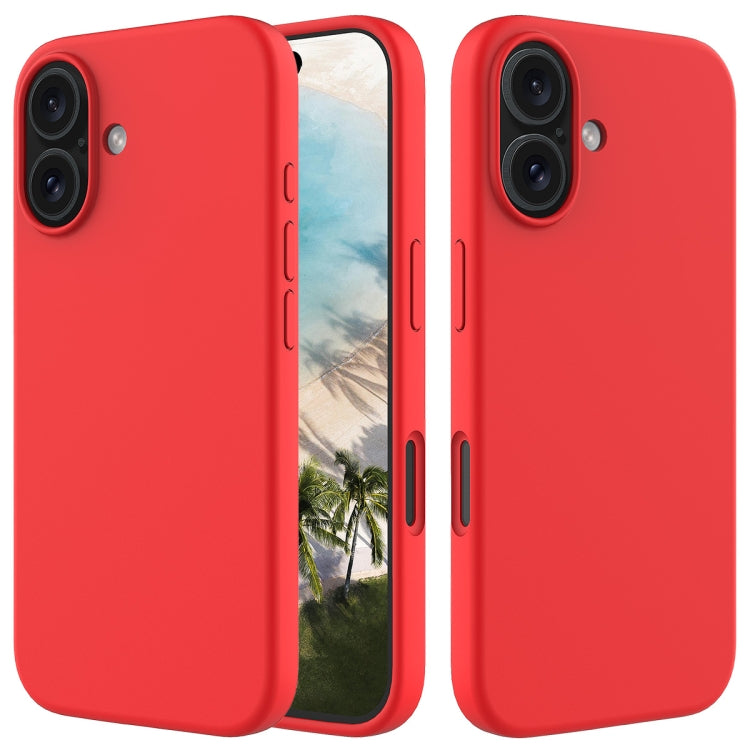 For iPhone 16 Plus Solid Color Silicone Phone Case(Red) by buy2fix