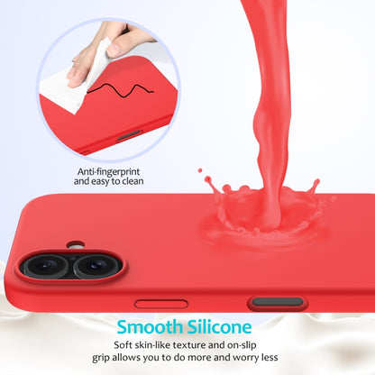 For iPhone 16 Plus Solid Color Silicone Phone Case(Red) by buy2fix