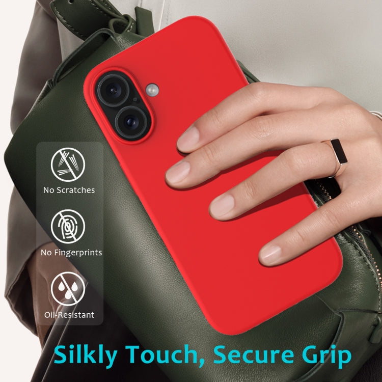 For iPhone 16 Plus Solid Color Silicone Phone Case(Red) by buy2fix