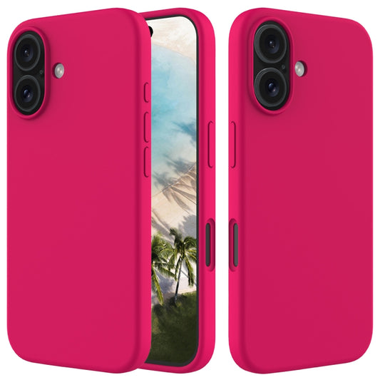 For iPhone 16 Plus Solid Color Silicone Phone Case(Rose Red) by buy2fix