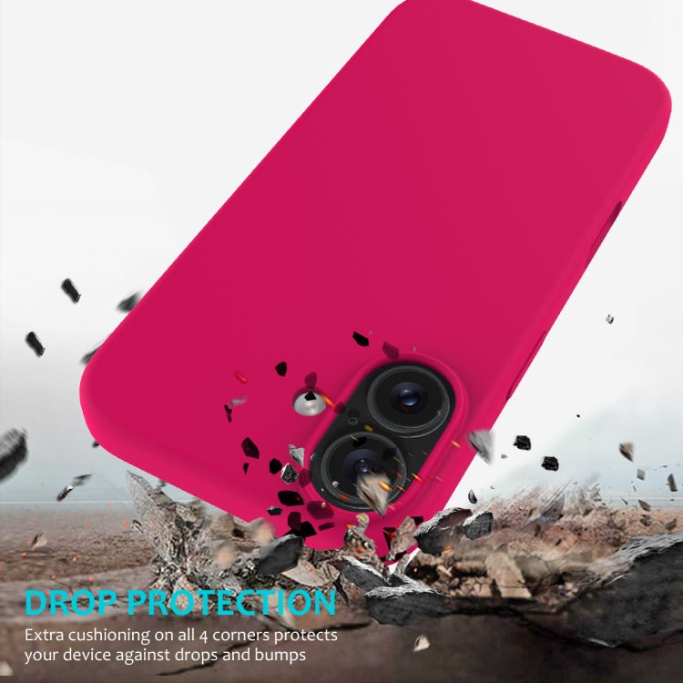 For iPhone 16 Plus Solid Color Silicone Phone Case(Rose Red) by buy2fix