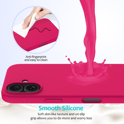 For iPhone 16 Plus Solid Color Silicone Phone Case(Rose Red) by buy2fix