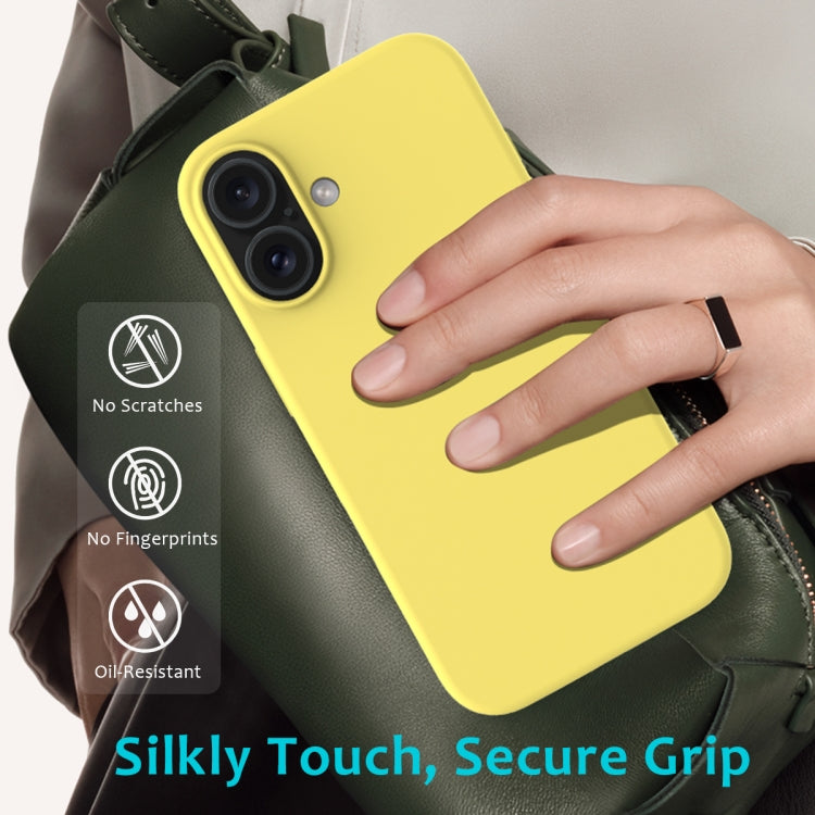 For iPhone 16 Plus Solid Color Silicone Phone Case(Lemon Yellow) by buy2fix