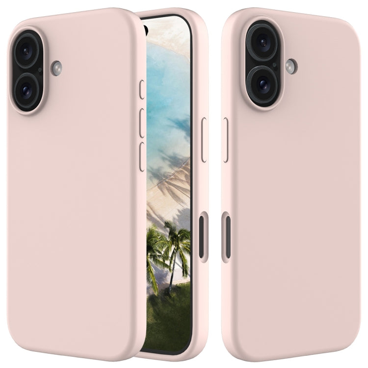 For iPhone 16 Plus Solid Color Silicone Phone Case(Sand Pink) by buy2fix