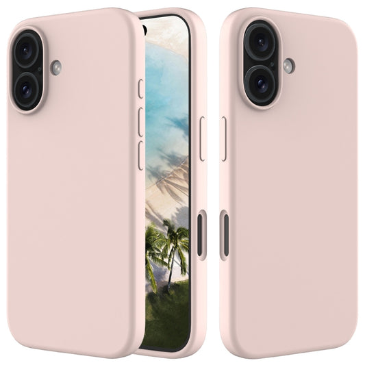For iPhone 16 Plus Solid Color Silicone Phone Case(Sand Pink) by buy2fix