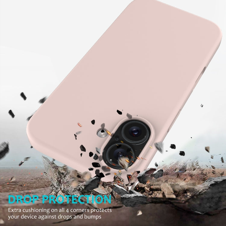 For iPhone 16 Plus Solid Color Silicone Phone Case(Sand Pink) by buy2fix
