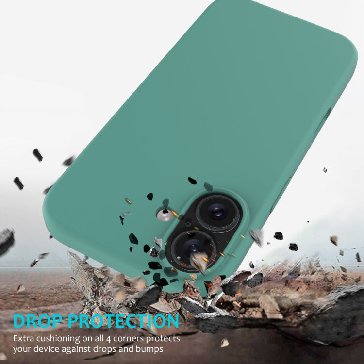 For iPhone 16 Plus Solid Color Silicone Phone Case(Pine Needle Green) by buy2fix