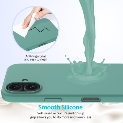 For iPhone 16 Plus Solid Color Silicone Phone Case(Pine Needle Green) by buy2fix