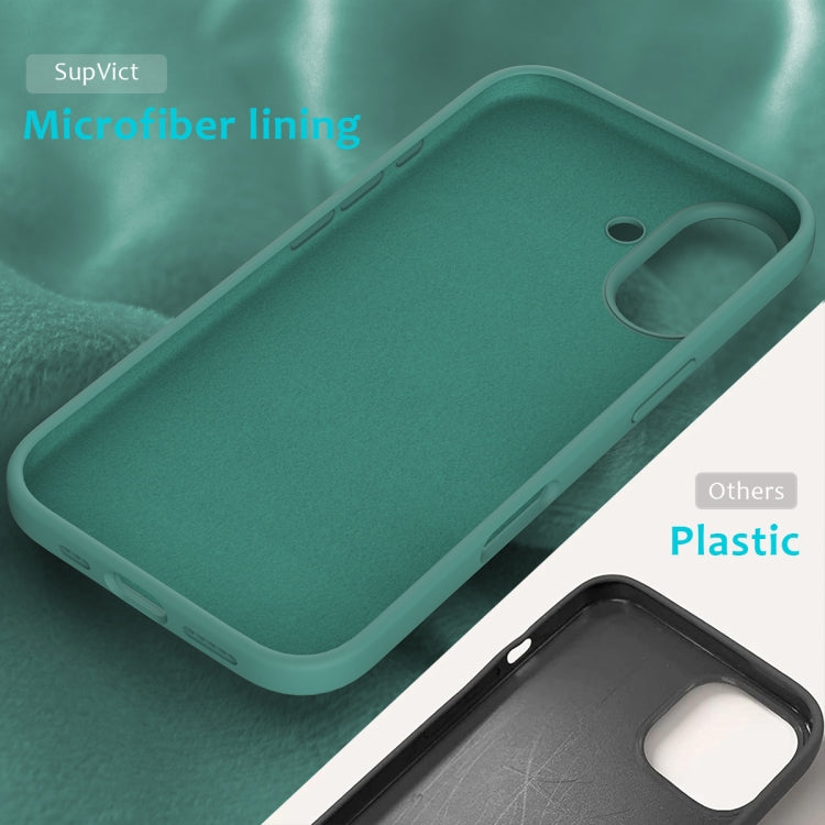 For iPhone 16 Plus Solid Color Silicone Phone Case(Pine Needle Green) by buy2fix