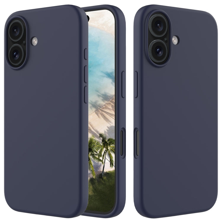 For iPhone 16 Plus Solid Color Silicone Phone Case(Midnight Blue) by buy2fix