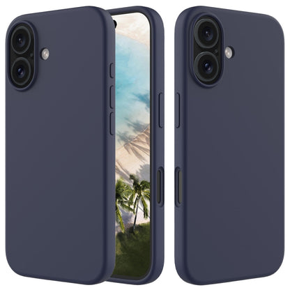 For iPhone 16 Plus Solid Color Silicone Phone Case(Midnight Blue) by buy2fix