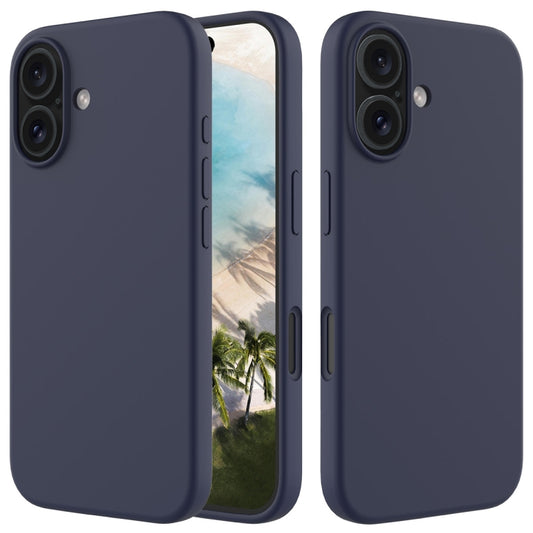 For iPhone 16 Plus Solid Color Silicone Phone Case(Midnight Blue) by buy2fix