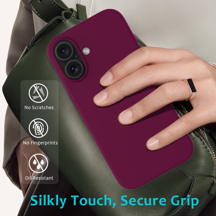 For iPhone 16 Plus Solid Color Silicone Phone Case(Violet) by buy2fix