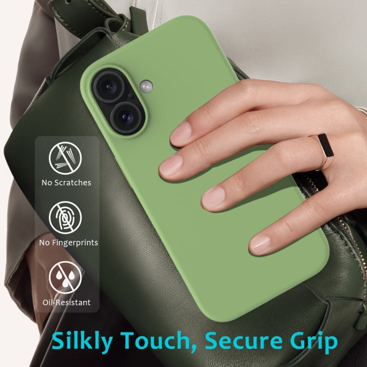 For iPhone 16 Solid Color Silicone Phone Case(Mint Green) by buy2fix