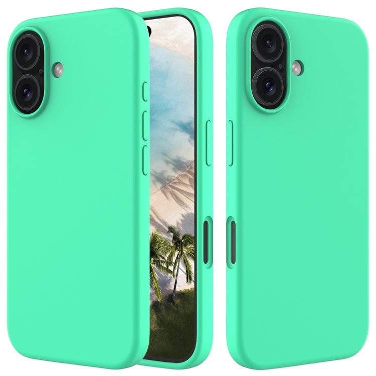 For iPhone 16 Solid Color Silicone Phone Case(Green) by buy2fix