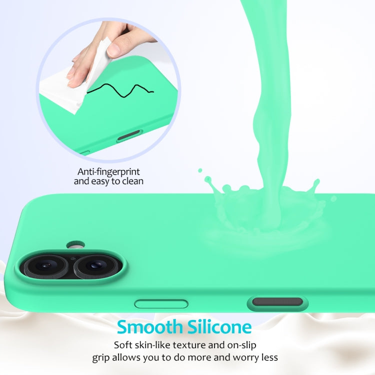 For iPhone 16 Solid Color Silicone Phone Case(Green) by buy2fix