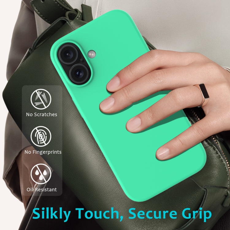 For iPhone 16 Solid Color Silicone Phone Case(Green) by buy2fix