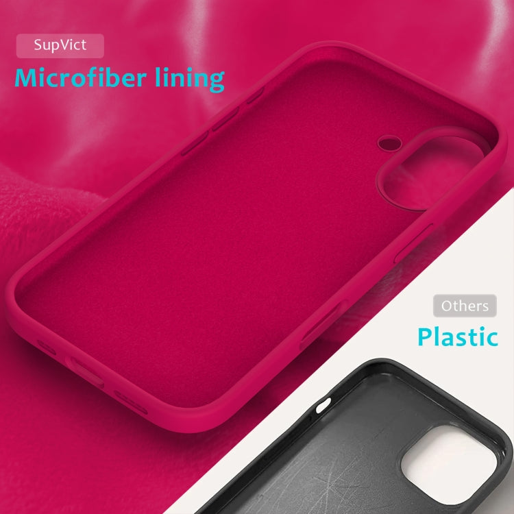 For iPhone 16 Solid Color Silicone Phone Case(Rose Red) by buy2fix