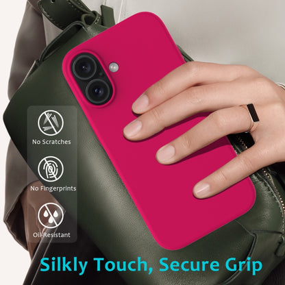 For iPhone 16 Solid Color Silicone Phone Case(Rose Red) by buy2fix