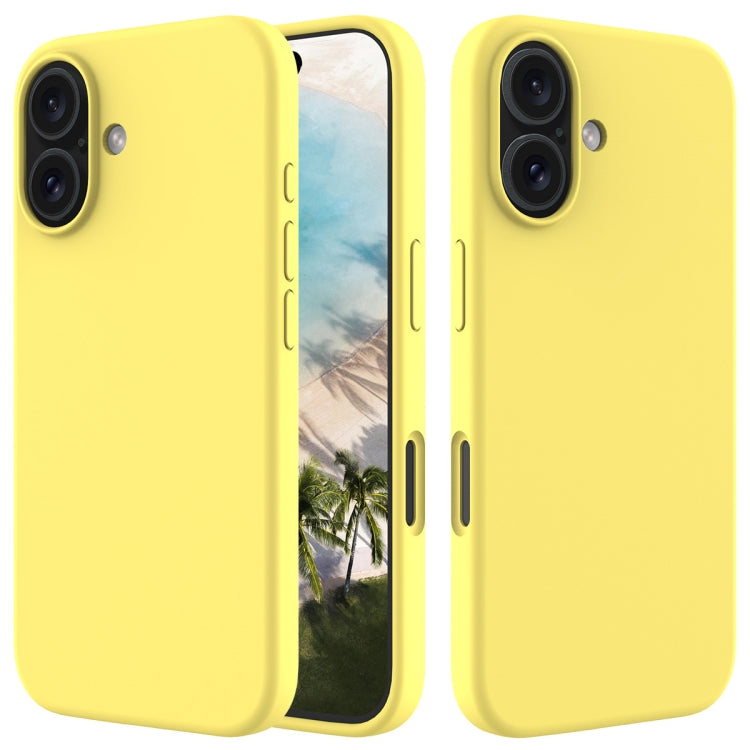 For iPhone 16 Solid Color Silicone Phone Case(Lemon Yellow) by buy2fix