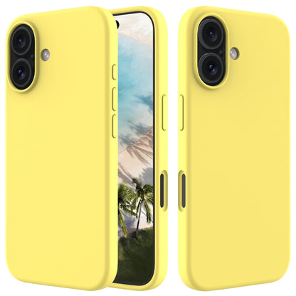 For iPhone 16 Solid Color Silicone Phone Case(Lemon Yellow) by buy2fix