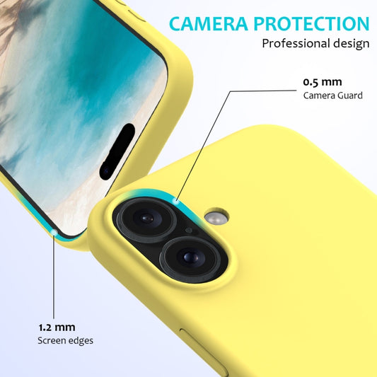 For iPhone 16 Solid Color Silicone Phone Case(Lemon Yellow) by buy2fix