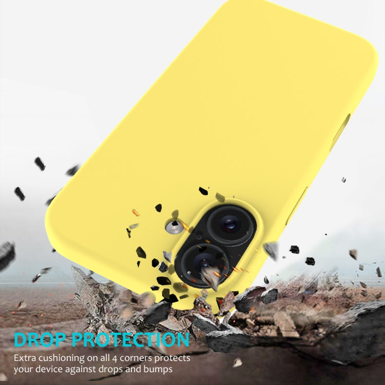 For iPhone 16 Solid Color Silicone Phone Case(Lemon Yellow) by buy2fix