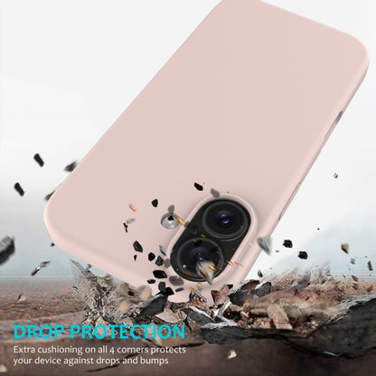 For iPhone 16 Solid Color Silicone Phone Case(Sand Pink) by buy2fix