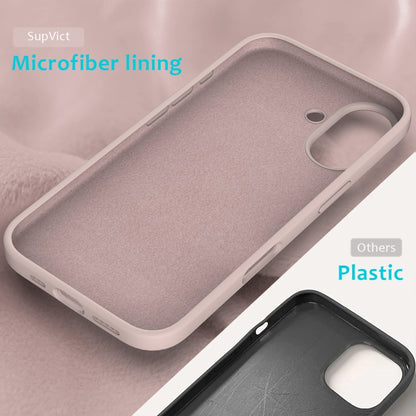 For iPhone 16 Solid Color Silicone Phone Case(Sand Pink) by buy2fix