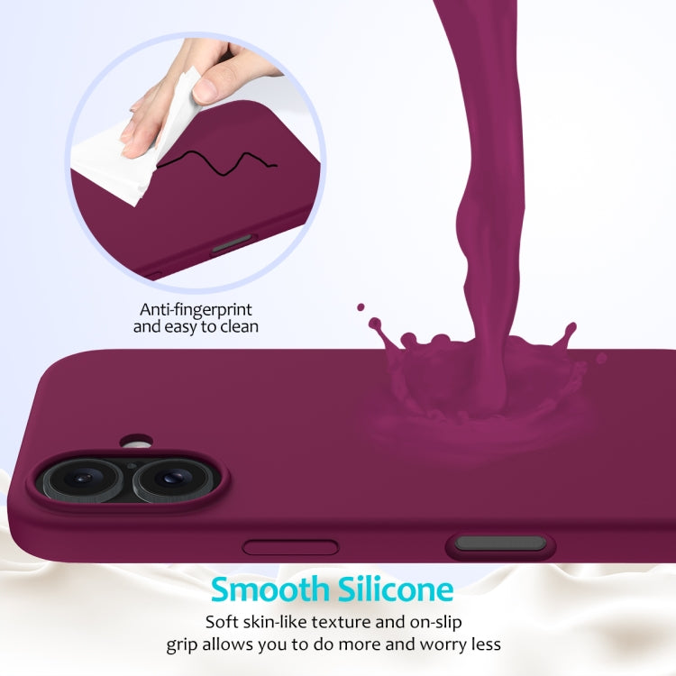 For iPhone 16 Solid Color Silicone Phone Case(Violet) by buy2fix