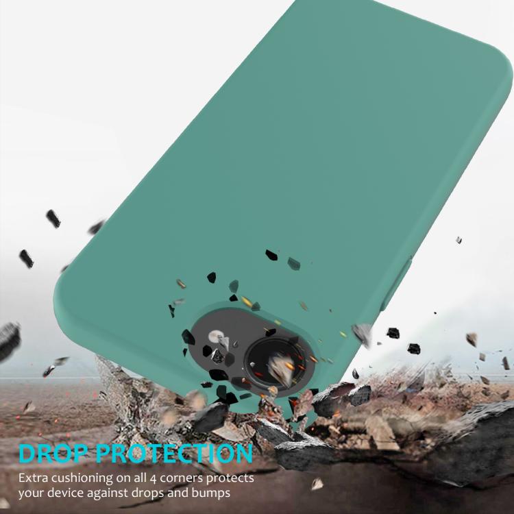 For iPhone 16e Solid Color Silicone Phone Case(Pine Needle Green) - iPhone 16e Cases by buy2fix | Online Shopping UK | buy2fix