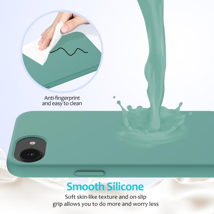 For iPhone 16e Solid Color Silicone Phone Case(Pine Needle Green) - iPhone 16e Cases by buy2fix | Online Shopping UK | buy2fix