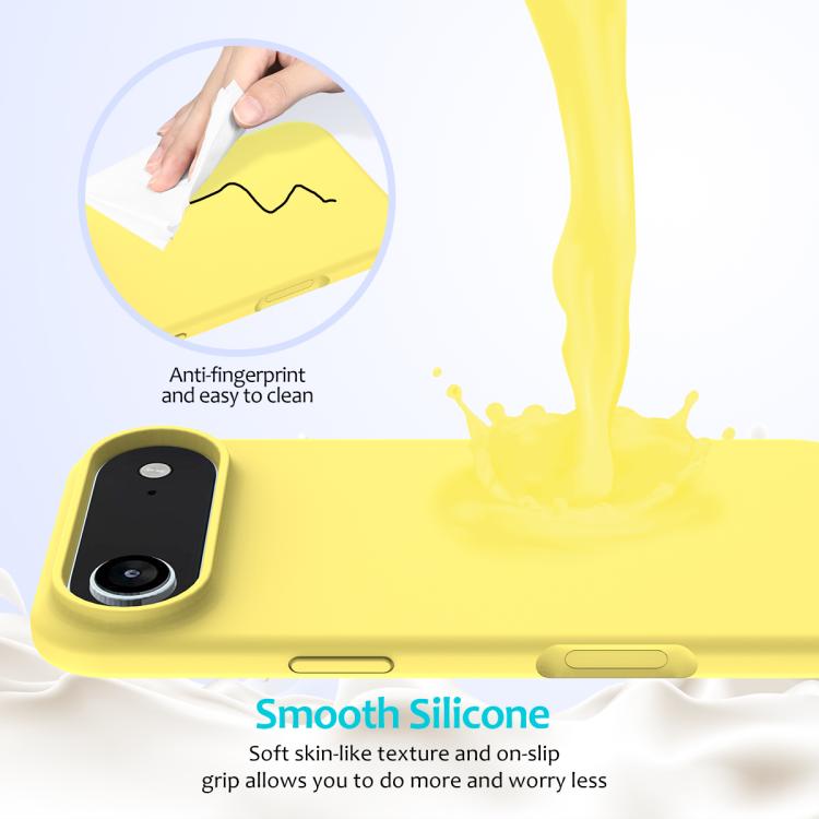 For iPhone Air Solid Color Silicone Phone Case(Lemon Yellow) - iPhone Air Cases by buy2fix | Online Shopping UK | buy2fix