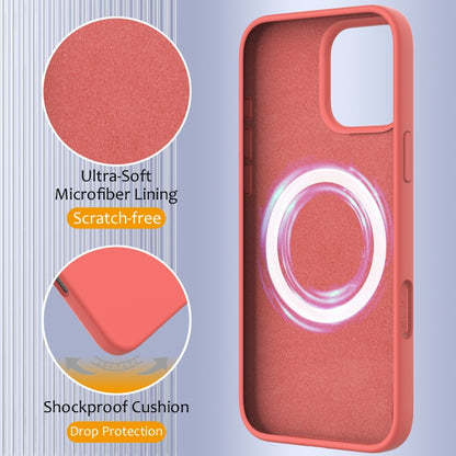 For iPhone 16 Pro Max Shockproof Silicone Magsafe Phone Case(Pink Orange) by buy2fix