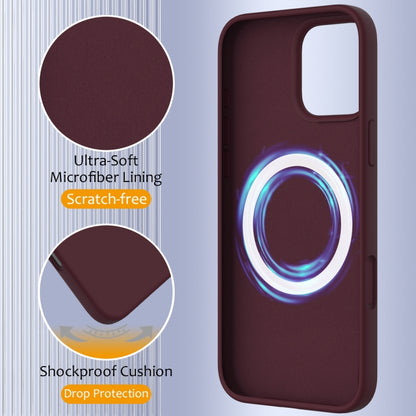 For iPhone 16 Pro Max Shockproof Silicone Magsafe Phone Case(Plum Color) by buy2fix