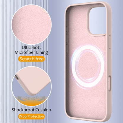 For iPhone 16 Pro Shockproof Silicone Magsafe Phone Case(Sand Pink) by buy2fix