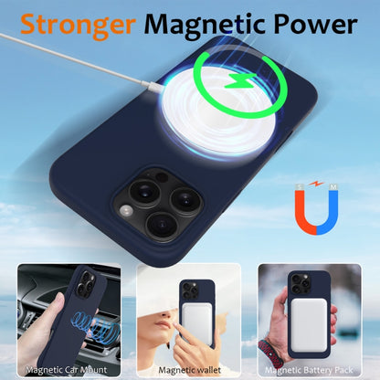 For iPhone 16 Pro Shockproof Silicone Magsafe Phone Case(Navy Blue) by buy2fix