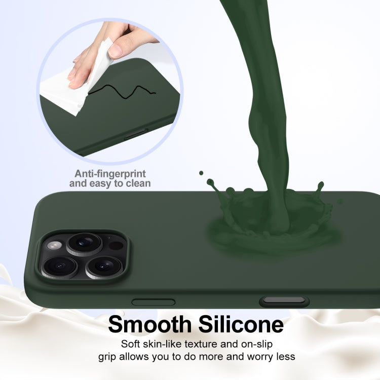 For iPhone 16 Pro Shockproof Silicone Magsafe Phone Case(Dark Green) by buy2fix