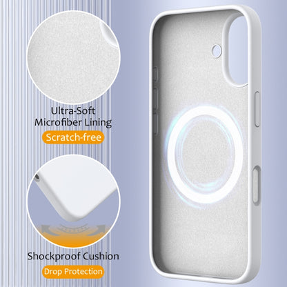 For iPhone 16 Plus Shockproof Silicone Magsafe Phone Case(White) - iPhone 16 Plus Cases by buy2fix | Online Shopping UK | buy2fix