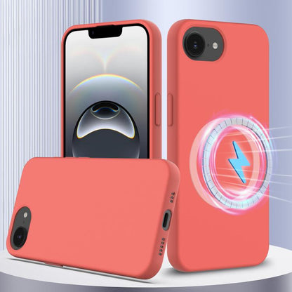 For iPhone 16e Shockproof Silicone Magsafe Phone Case(Pink Orange) - iPhone 16e Cases by buy2fix | Online Shopping UK | buy2fix