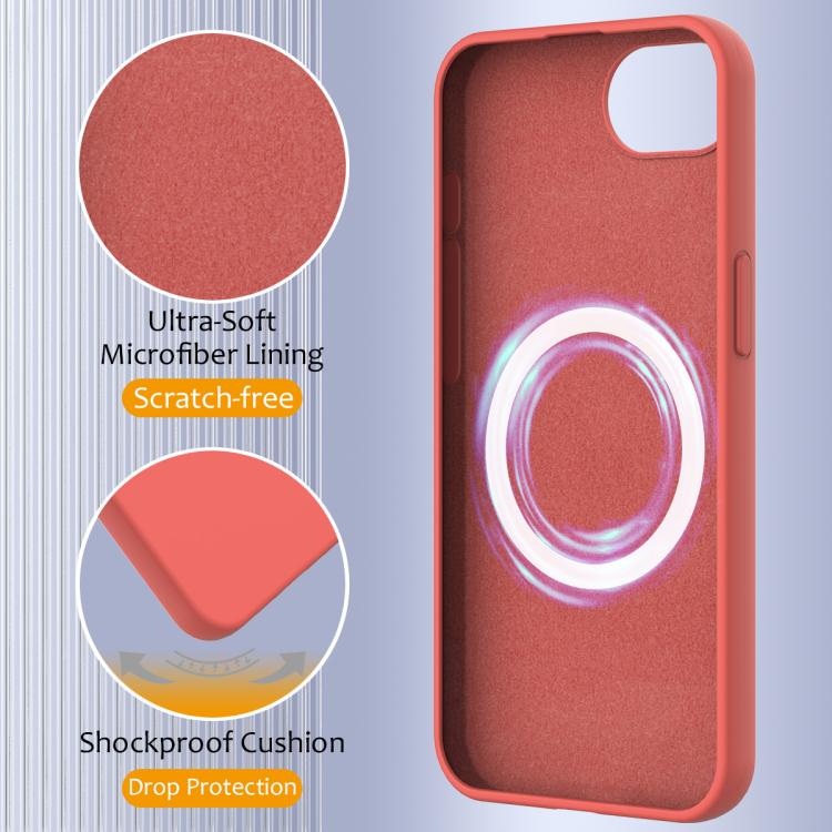 For iPhone 16e Shockproof Silicone Magsafe Phone Case(Pink Orange) - iPhone 16e Cases by buy2fix | Online Shopping UK | buy2fix