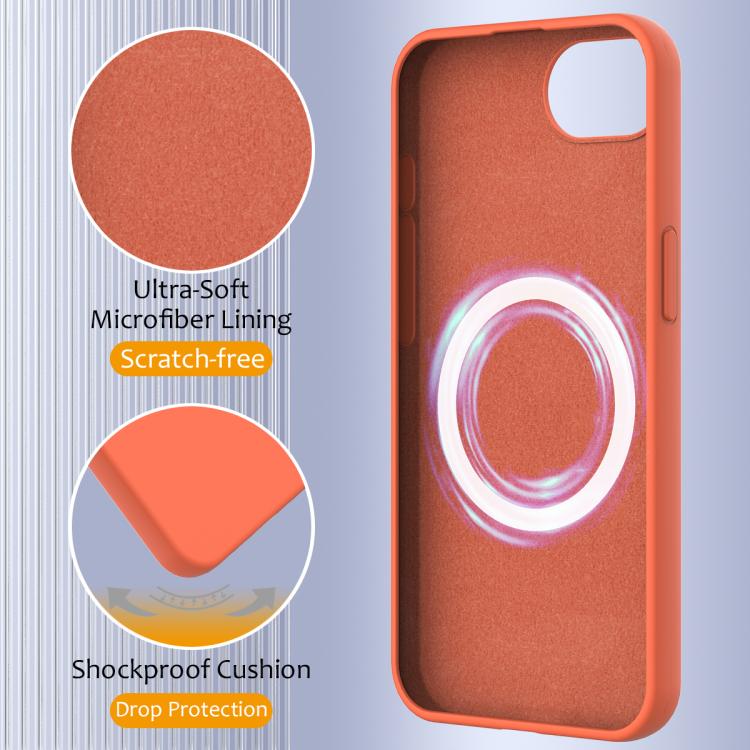 For iPhone 16e Shockproof Silicone Magsafe Phone Case(Gold Orange) - iPhone 16e Cases by buy2fix | Online Shopping UK | buy2fix