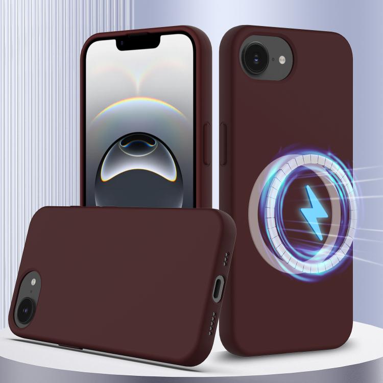 For iPhone 16e Shockproof Silicone Magsafe Phone Case(Plum Color) - iPhone 16e Cases by buy2fix | Online Shopping UK | buy2fix