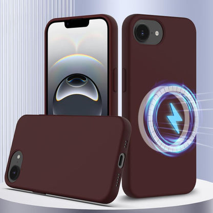 For iPhone 16e Shockproof Silicone Magsafe Phone Case(Plum Color) - iPhone 16e Cases by buy2fix | Online Shopping UK | buy2fix