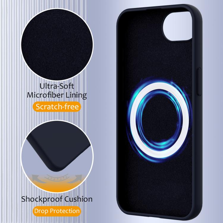 For iPhone 16e Shockproof Silicone Magsafe Phone Case(Navy Blue) - iPhone 16e Cases by buy2fix | Online Shopping UK | buy2fix