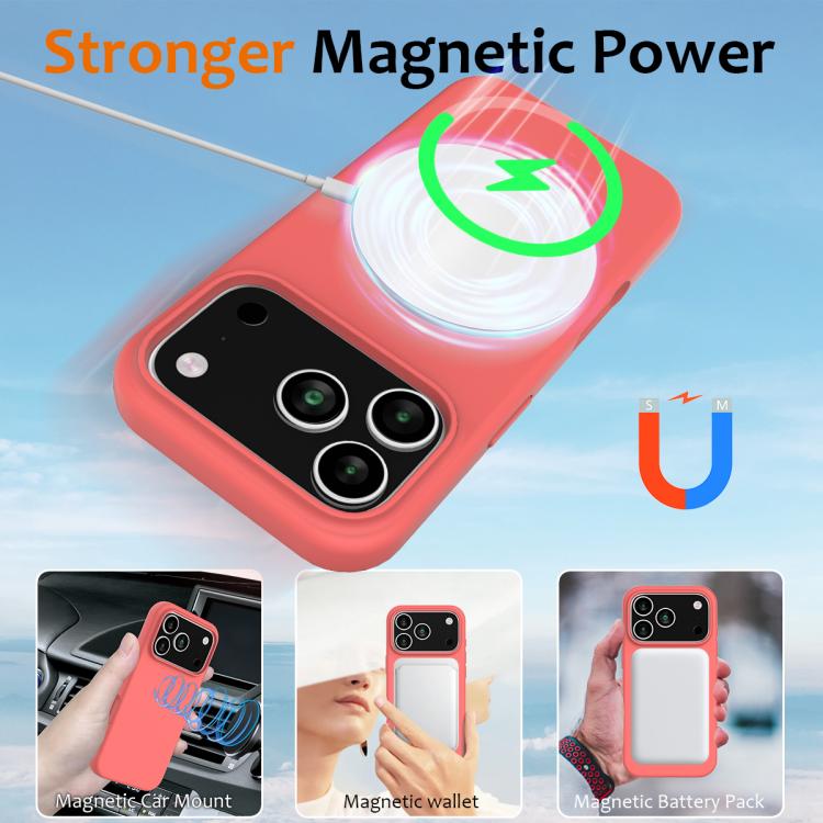 For iPhone 17 Pro Max Shockproof Silicone Magsafe Phone Case(Pink Orange) - iPhone 17 Pro Max Cases by buy2fix | Online Shopping UK | buy2fix